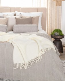 Boucle deka 140x200cm biela krémová
