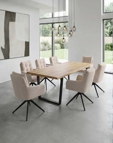 Otočná stolička s podrúčkami Fioro, béžová