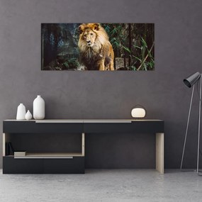 Obraz leva v prírode (120x50 cm)