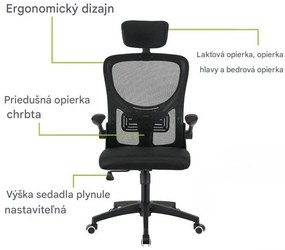 InternetovaZahrada Kancelárska stolička Baltimore - čierna