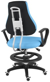 Detská rastúca stolička Neoseat KINDER — látka, čierna / svetlo modrá