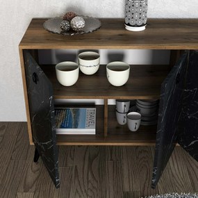 Skrinka Elite Walnut and Black Marble