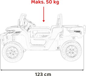 Ramiz Detské auto Pick-Up Speed 900 Čierna + pohon 4x4 + pohyblivá pumpa