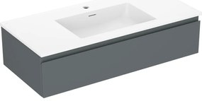 Mexen Orio, kúpeľňová skrinka 100 cm s umývadlom Otis, 1 zásuvka, grafitová matná/biela matná, 91A10-10023-1-BF66-W18M01