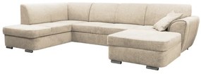 Rozkladacia ľavá rohová sedacia súprava do tvaru U SERPA, béžová, s úložným priestorom