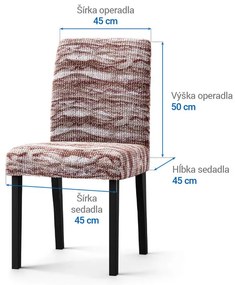 Bielastické poťahy OCEANO NOVÉ hnedo-vínové stoličky s operadlom 2 ks (45 x 45 x 50 cm)