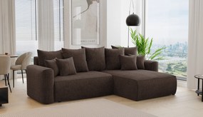 Rohová sedačka Baria (P) (čokoládová). Akcia -20%. Vlastná spoľahlivá doprava až k Vám domov. 1133088