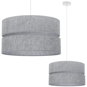 Závesné svietidlo Len, 1x šedé textilné tienidlo, (fi 40 cm), w