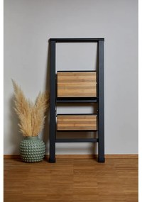 Čierny hliníkový protišmykový skladací rebrík Wenko Stepladder II.