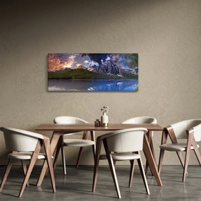 Obraz jazera a hôr (120x50 cm)