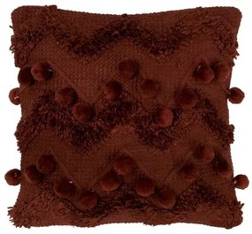 Vínový vankúš s brmbolcami ZigZag - 45 * 45cm