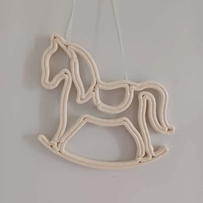 DECOLED Vianočný kôň, 30 cm, biely