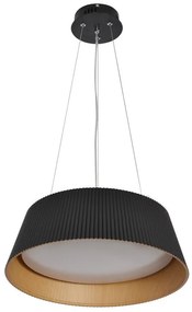 Candellux Čierne závesné LED svietidlo Umbria s dreveným dekorom 24W 31-24183