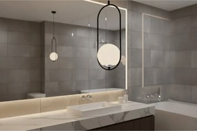 Závesné svietidlo Florence, 1x biele sklenené tienidlo, b/ch, U