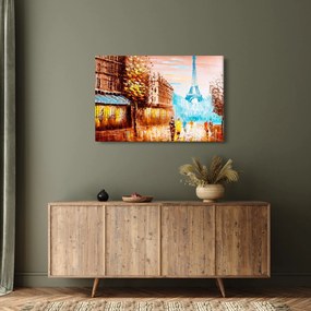 Obraz - Daždivého počasia a Eiffelovej veže (90x60 cm)