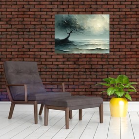 Obraz - Olejomaľba stromu s oceánom (70x50 cm)