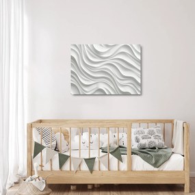 Sklenený obraz - 3D biele vlny (70x50 cm)