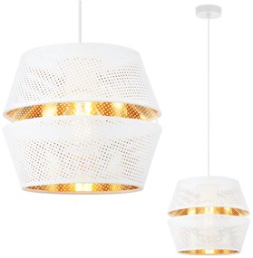 Závesné svietidlo Asti, 1x biele PVC tienidlo, g, w