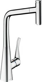 Hansgrohe M71, drezová batéria Metris Select s výsuvnou koncovkou, sBox, EcoSmart, chrómová, HAN-73807000