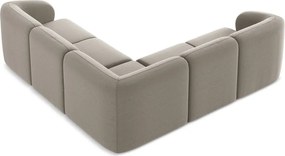 Svetlohnedá zamatová rohová pohovka Lani – Makamii