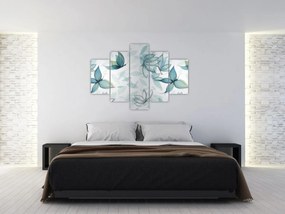 Obraz - Modré motýliky (150x105 cm)