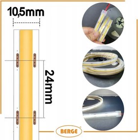 BERGE LED pásik COB Neon 12V - 480D - 9W/m - IP67 - 990lm - 5m - studená farba