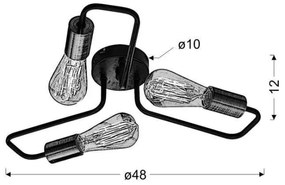 Prisadený luster HERPE 3xE27/60W/230V