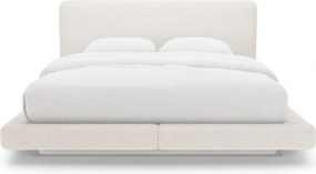 Béžová čalúnená dvojlôžková posteľ 140x200 cm Linea – Micadoni