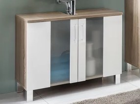 Kúpeľňová skrinka pod umývadlo Porto, dub sonoma/biela%