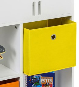 Detský regál s textilnými boxmi a knižnicou HOUSE PLUS, biely