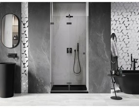 Mexen, Mexen Lunar-F skladacie ľavé sprchové dvere 70 cm, transparentné, pištoľový kov - 836-070-000-95-00-L