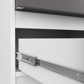 Komoda Kuba 60 cm - 2 zásuvky biela/grafitová