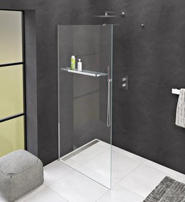 Polysan, MODULAR SHOWER stena na inštaláciu na múr, jednodielna, 900 mm, s otvormi na držiak uterákov, MS1-90-D