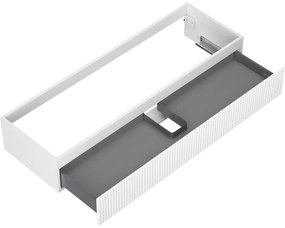 Mexen Rivel, kúpeľňová skrinka pod umývadlo 140 cm, 1 zásuvka, drážkovaná, biela matná, 91A20-14023-1-BF01