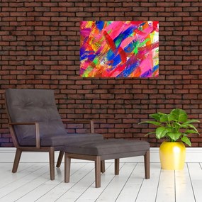 Sklenený obraz - Farebná abstrakcia (70x50 cm)