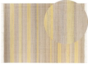 Jutový koberec 160 x 300 cm béžová/žltá TALPUR Beliani