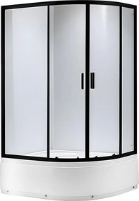 BPS-koupelny Asymetrický sprchový kút MAJA BL R 115x85 cm pravý, čierna/transparent v sete s hlbokou sprchovou vaničkou