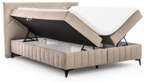 Posteľ Boxspring Wasil 160x200 s úložným priestorom - béžový zamat Element 6