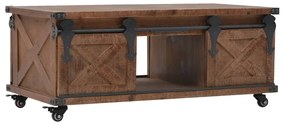 vidaXL Konferenčný stolík z jedľového dreva 91x51x38 cm hnedý