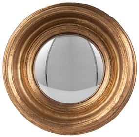 Zlaté antik okrúhle nástenné vypuklé zrkadlo Beneoit – Ø 24*7 cm