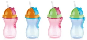 TESCOMA detská fľaša so slamkou BAMBINI 300 ml, zelená, modrá