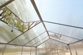 Skleník so základňou BestBerg BBGH-1006S / 5,95 m² / 313 × 190 × 194 cm / strieborná