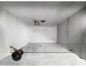 Mexen Lunar-B, pravé otočné sprchové dvere 110 cm, 8mm číre sklo, medený matný profil, 832S-110-050-65-00-P