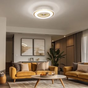 Brilagi - LED Stmievateľné svietidlo s ventilátorom RONDA LED/48W/230V zlatá + DO