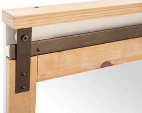 furniture-nabytek.cz - Masívne kúpeľňové zrkadlo Capera z borovice a MDF, lakované, biele/hnedé – 70x70 cm