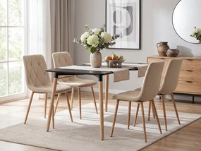Svetlo béžová zamatová jedálenská stolička LIBRA