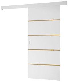 POSUVNÉ DVERE LAGOS 2 BIELE MATNÉ + ZLATÉ LIŠTY