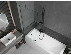 Mexen Next, 1-krídlová vaňová zástena 70 x 150 cm, 6mm číre sklo, brúsená grafitová, 895-070-000-00-00-66