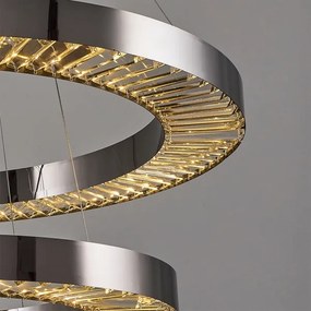 Závesný LED luster JESI LED/140W/230V 3000K, priemer 100 cm, strieborný