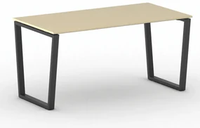 Kancelársky stôl PRIMO IMPRESS, 160x80 cm, čierna podnož, breza
